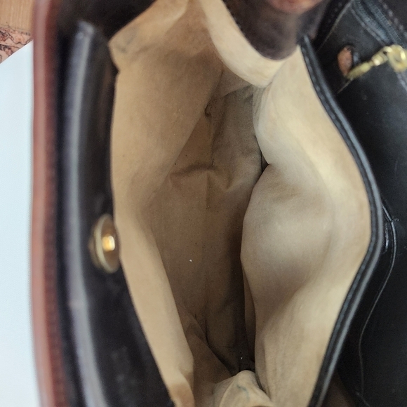 Brahmin Vintage Leather Shoulder Bag Brown Black With Hang Tag - Picture 10 of 11